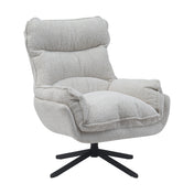 Lunara off white bouclé swivel armchair