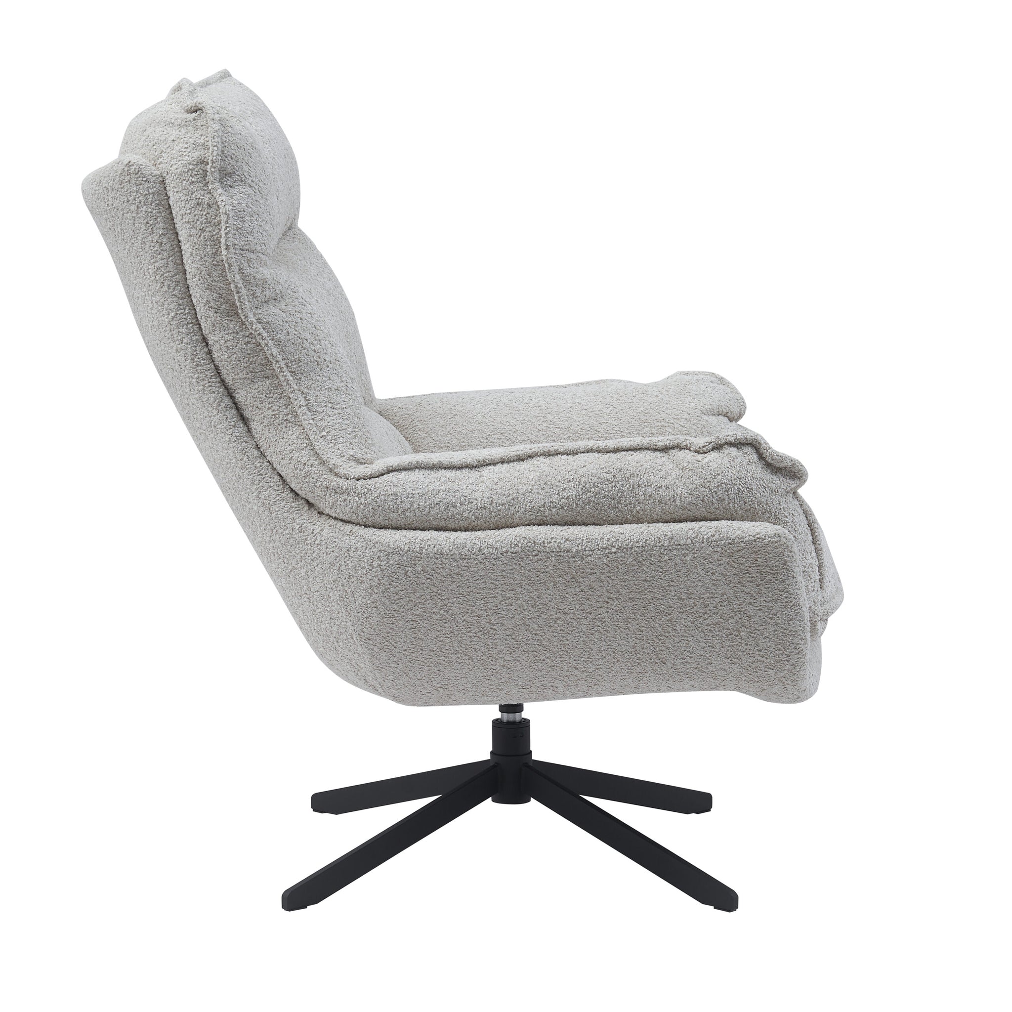 Lunara off white bouclé swivel armchair