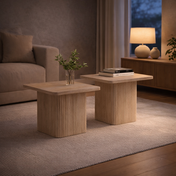 Serena beige travertin-look salontafelset (2-delig)