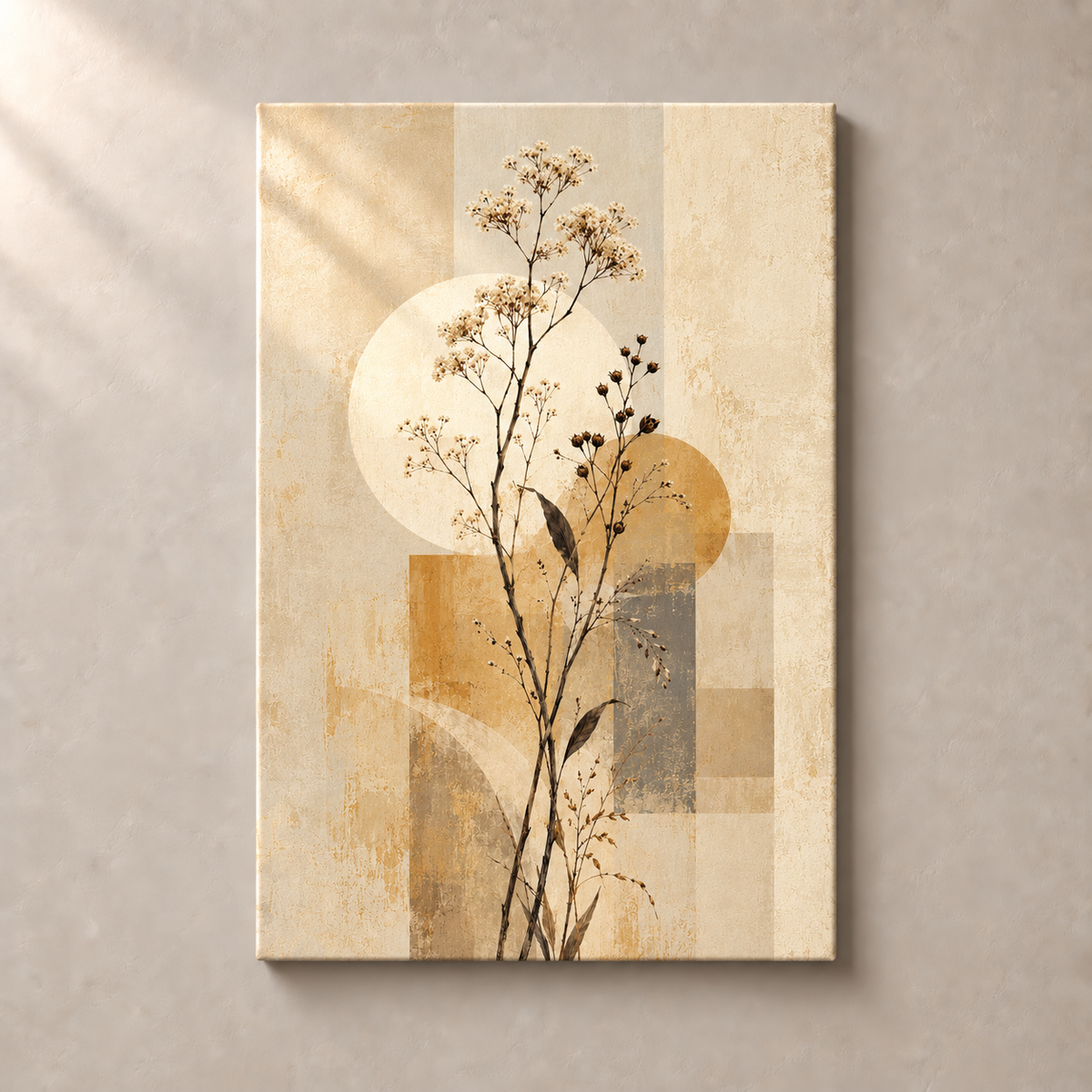 Ivory Blooms on Ochre No.2