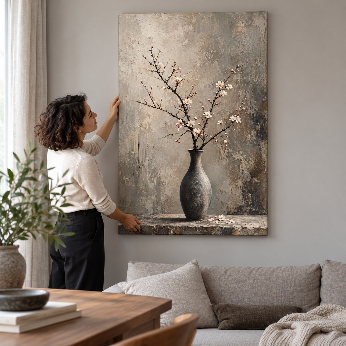 Plum Blossom on Stone