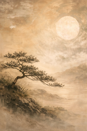 Pino al chiaro di luna