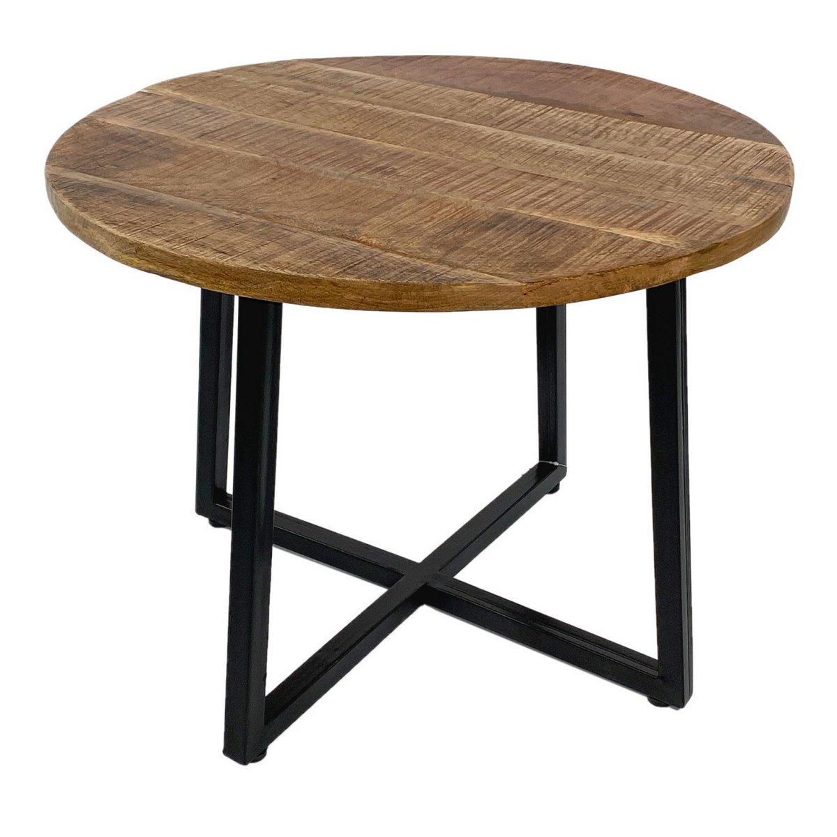 Handgemaakte luxe ronde salontafel met ambachtelijk metalen frame