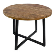 Handgemaakte luxe ronde salontafel met ambachtelijk metalen frame