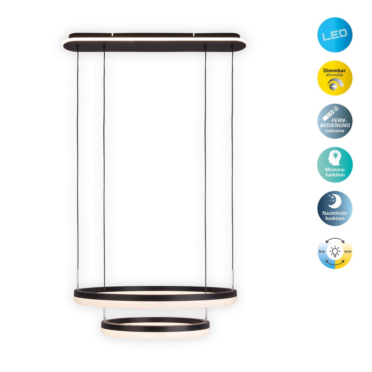 Handgemaakte luxe LED-hanglamp in zwart en zandkleurig design