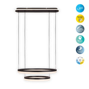 Handgemaakte luxe LED-hanglamp in zwart en zandkleurig design