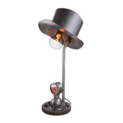 Hat silver metal table lamp