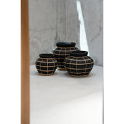 Luxury Handmade Artisan Belly Vase in Timeless Black Natural