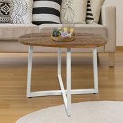 Handgemaakte luxe ronde salontafel met ambachtelijk metalen frame