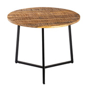 Ambachtelijk samengestelde luxe ronde bijzettafel in massief houten design