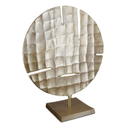 Shield of serenity gold aluminium sculpture