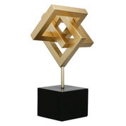 Cube of harmony gold metal sculpture
