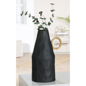 Midnight amphora black and gold aluminium vase