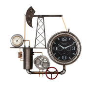 Industrial legacy silver and bronze metal wall clock