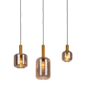 Handgemaakte luxe hanglamp van zwart metaal en glas