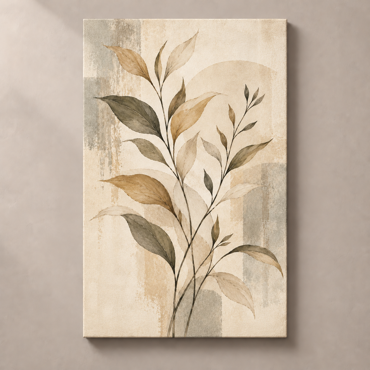 Airy Olive Study - vertical canvas product view