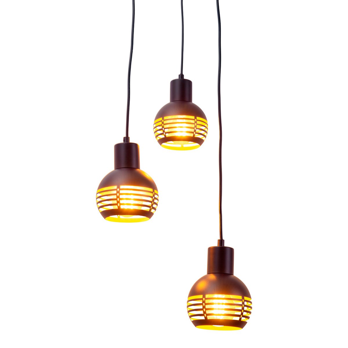 Handgemaakte luxe hanglamp in zwart en goudkleurige afwerking