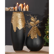 Tear of harmony black and gold aluminium vase
