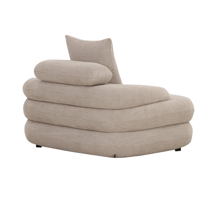 Tijdloze handgemaakte loungestoel in premium beige natuurlijk design