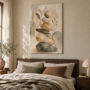 Balanced Stones - vertical canvas in a home interior