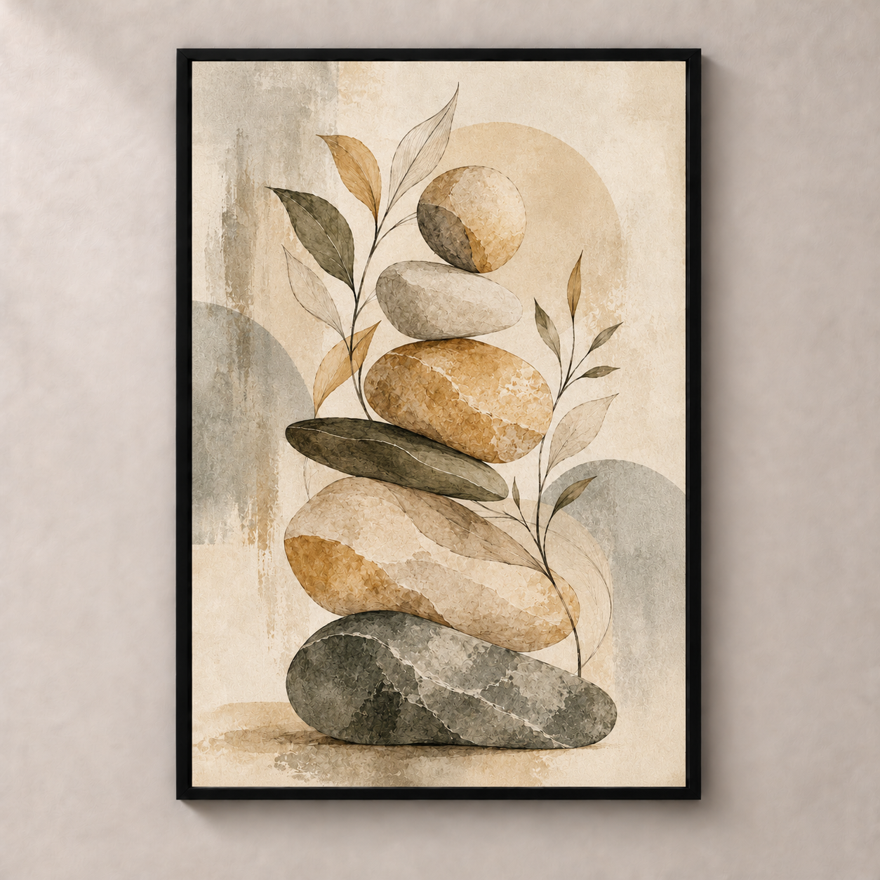 Balanced Stones - vertical poster product view