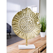 Golden coral bloom aluminium sculpture
