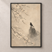 Blossom on Stone - Poster standalone mockup with black frame