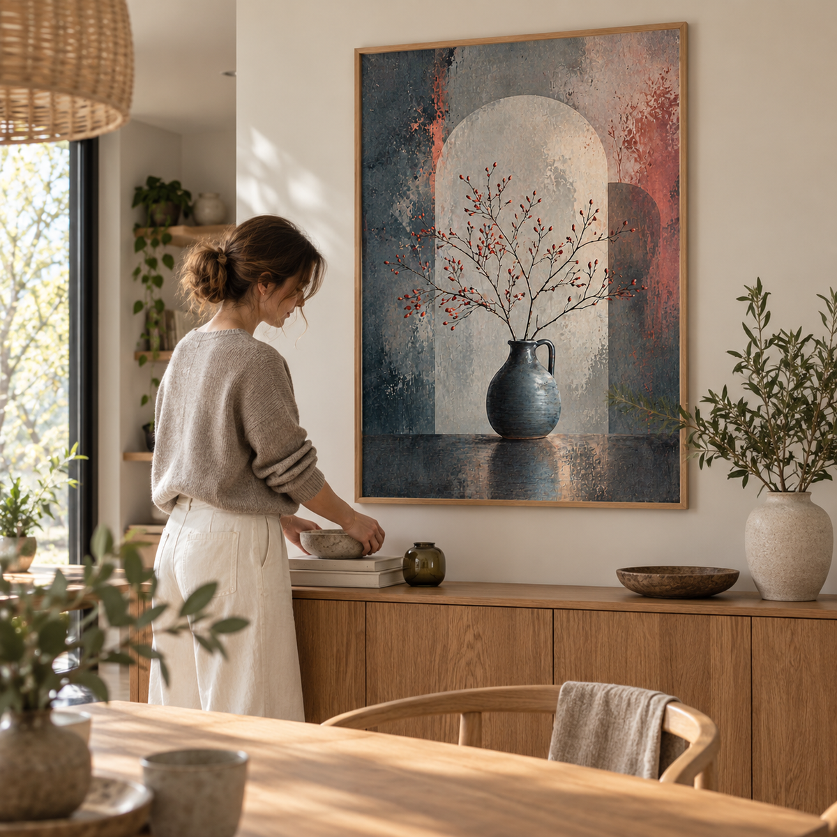 Blue Vase Stillness - Poster