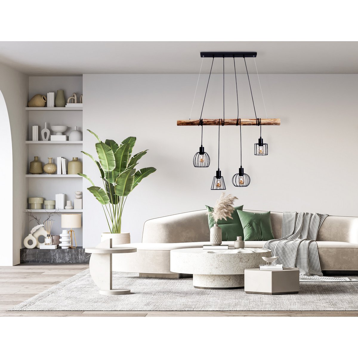 Handgemaakte hanglamp in hout - ambachtelijk ontwerp, premium kwaliteit