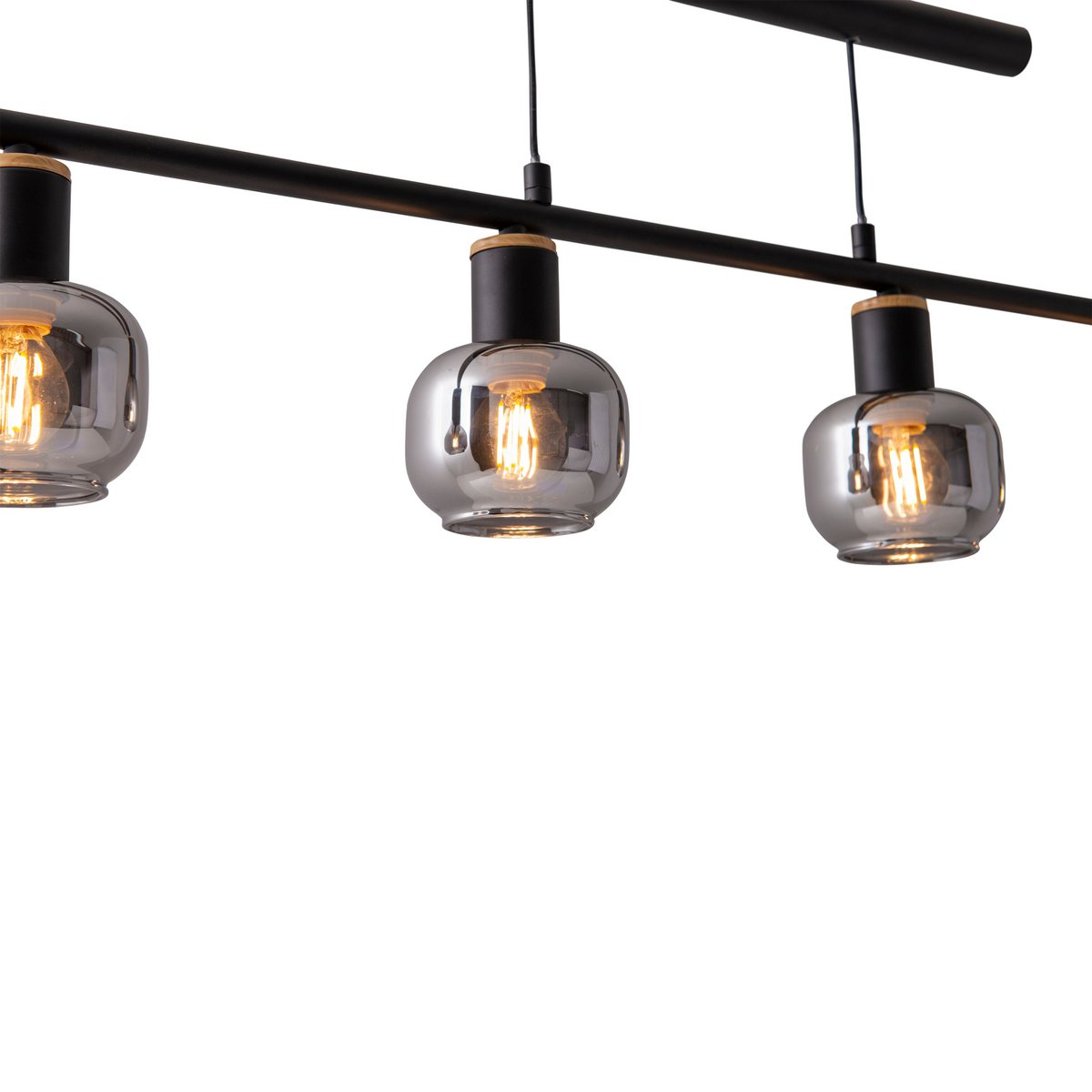 Handgemaakte luxe hanglamp in hoogwaardig rookglasontwerp
