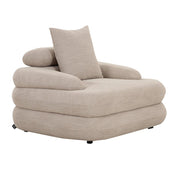 Tijdloze handgemaakte loungestoel in premium beige natuurlijk design