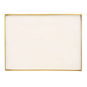 Handcrafted Luxury White Side Table with Gold Metal Design