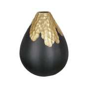 Tear of harmony black and gold aluminium vase