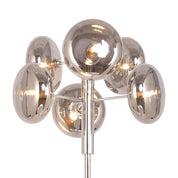 Tijdloze Artisan vloerlamp in rookglas en chromen afwerking