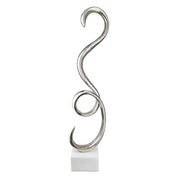 Spiral of infinity silver aluminium sculpture