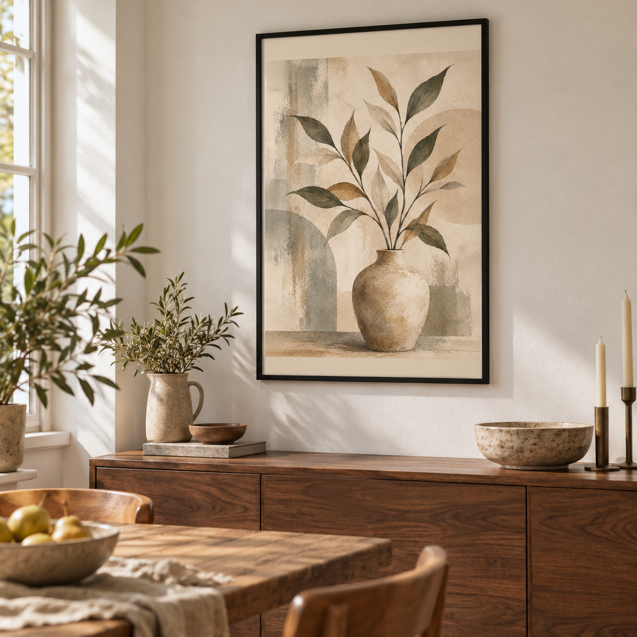 Clay Vase Study - vertical poster in a home interior