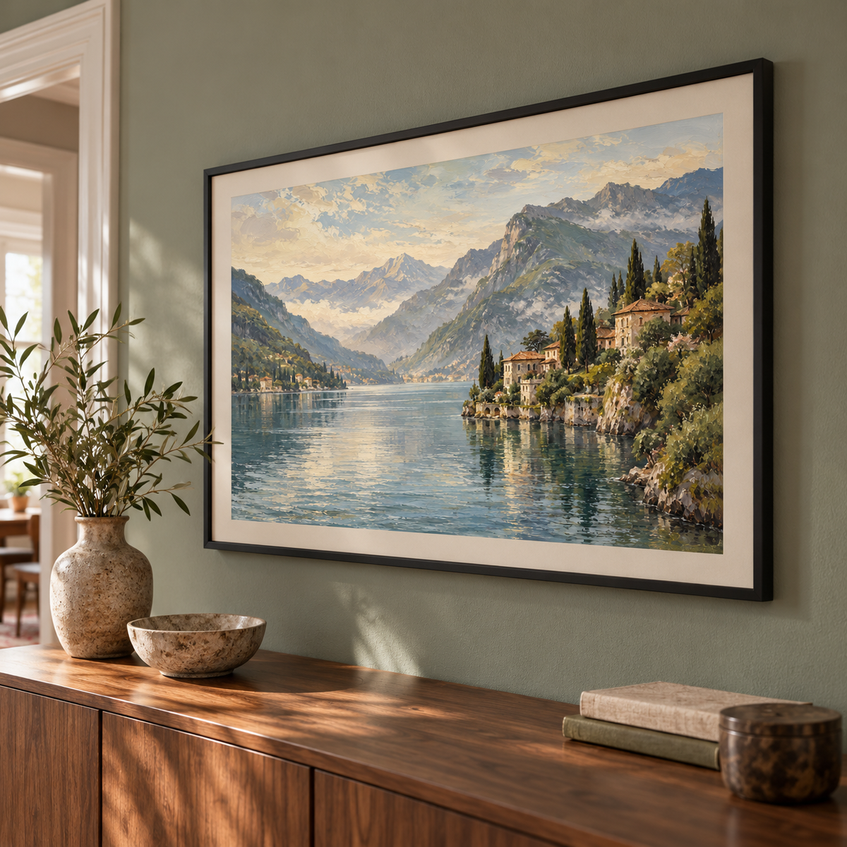 Como Morning Haze - Póster decorativo