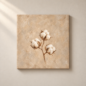 Cotton in Warm Clay frameless square canvas
