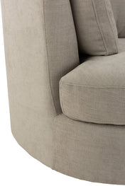 Chélu Luxe Swivel Armchair – Grey Textile & Wood