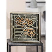 Quadro heritage silver and gold square clock