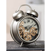 Aureum gear silver and gold table clock