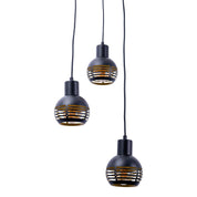 Handgemaakte luxe hanglamp in zwart en goudkleurige afwerking