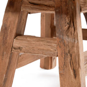 Yoke reclaimed teak stool – small