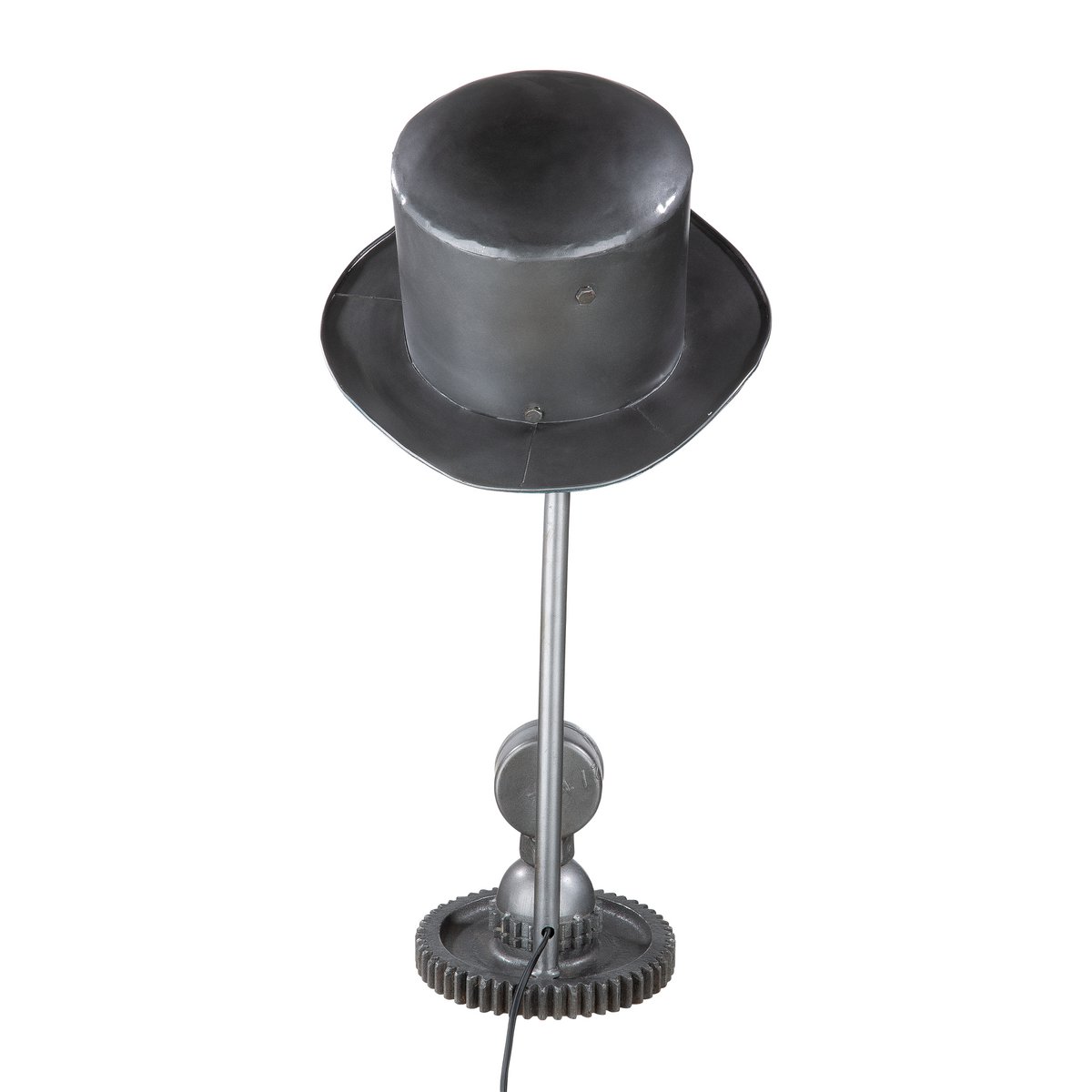 Hat silver metal table lamp