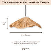 Luxe handgemaakte raffia hanglamp - Artisan plafondlamp