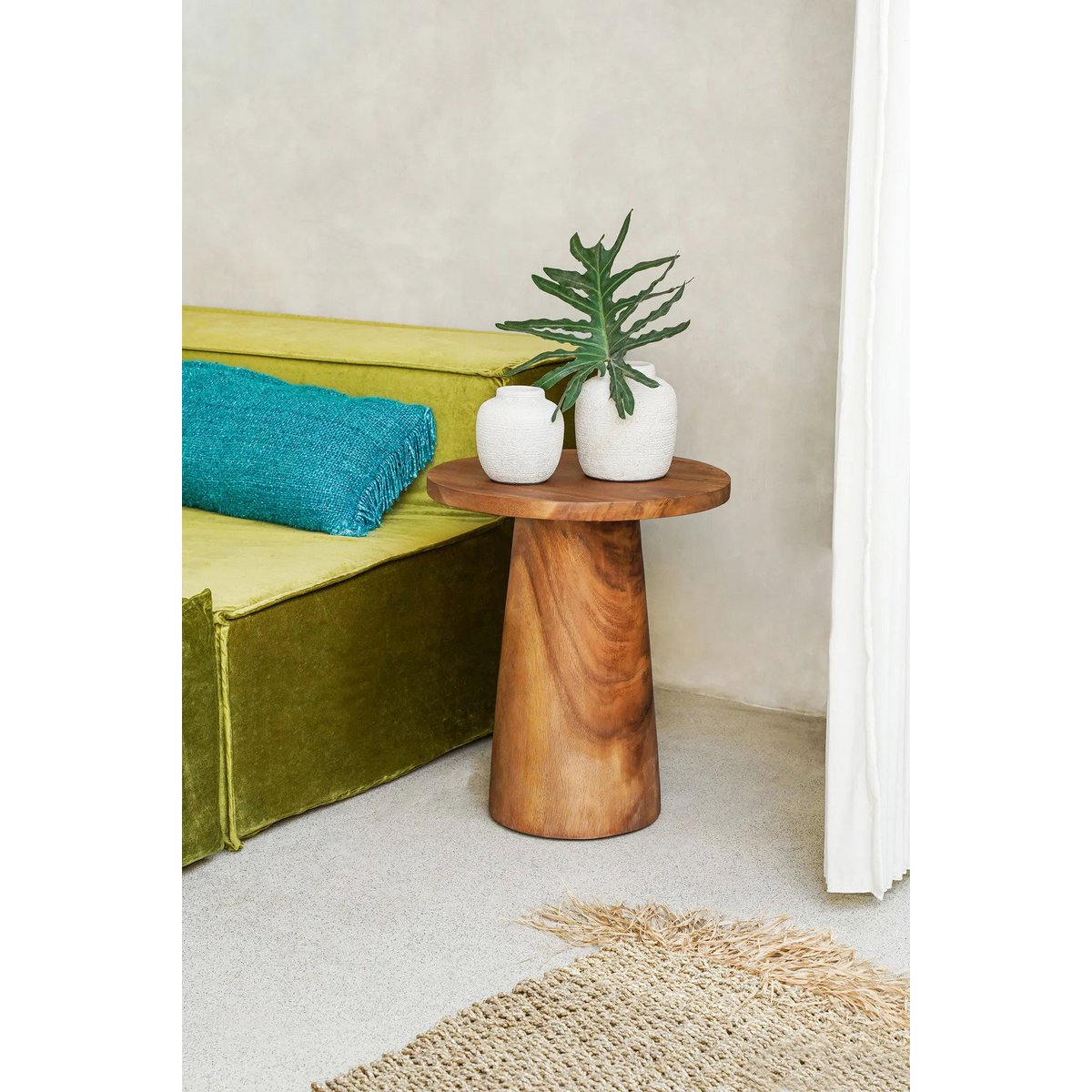 Handcrafted Luxury Timber Conic Side Table - Artisan Design