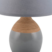 Timeless Handmade Ceramic Table Lamp in Gray, Artisan Crafted