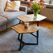 Tijdloze luxe handgemaakte salontafelset met ambachtelijk design
