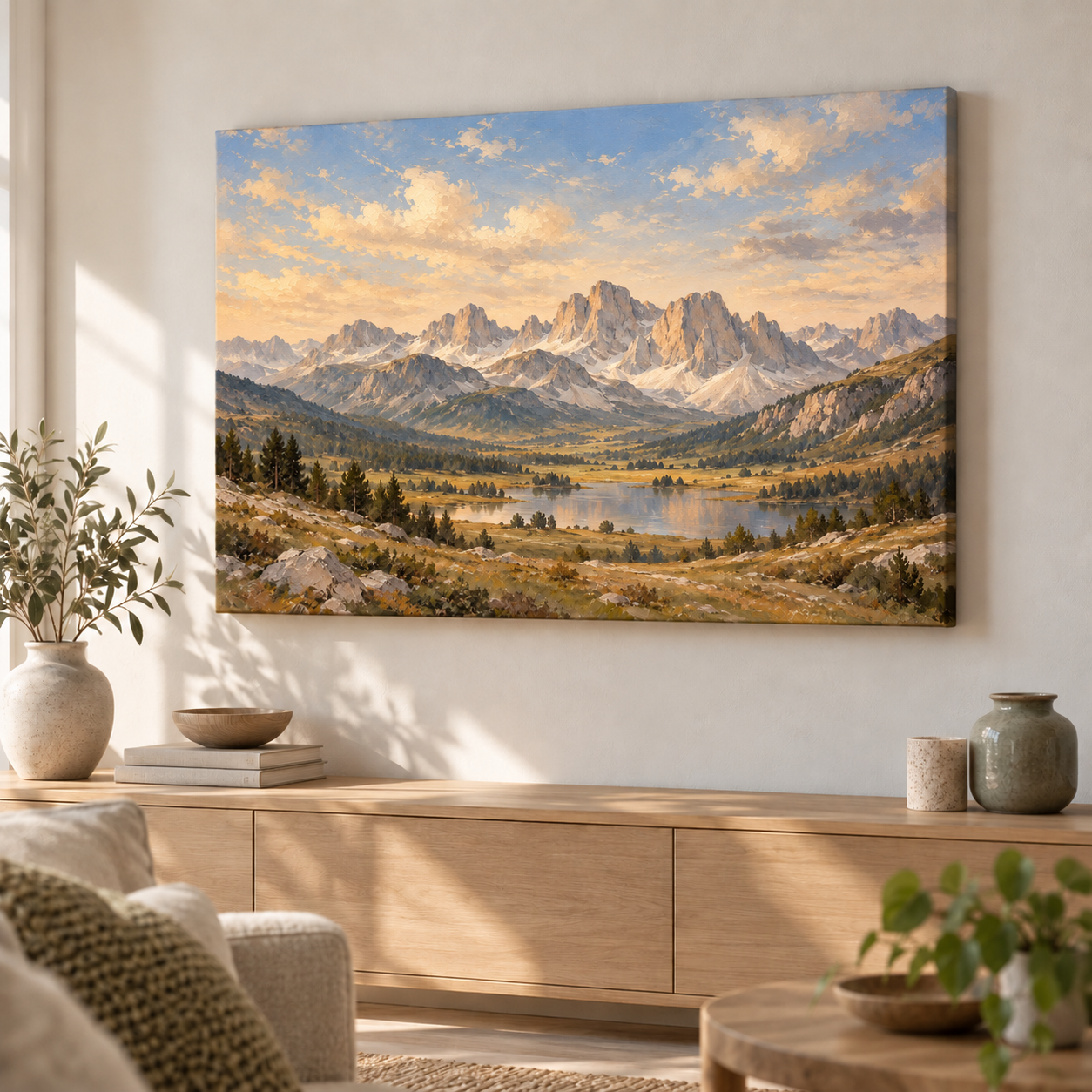 Dolomite Stillness horizontal canvas lifestyle