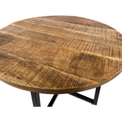 Handgemaakte luxe ronde salontafel met ambachtelijk metalen frame
